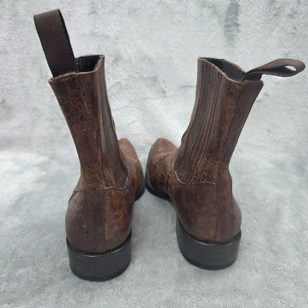 BUTTERO Ankle Chelsea  Boots Brown Leather Size 41 Made In Italy